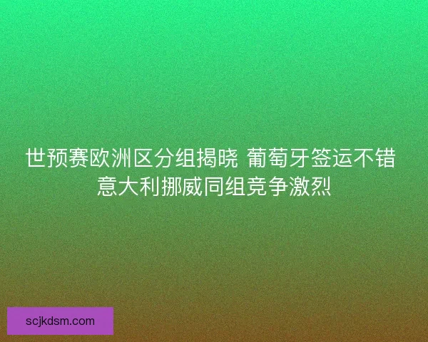 世预赛欧洲区分组揭晓 葡萄牙签运不错 意大利挪威同组竞争激烈 世预赛欧洲区分组揭晓 葡萄牙签运不错 意大利挪威同组竞争激烈